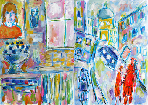 Diptyque Afternoon di Jean Mirre, Opera su carta in vendita su Singulart