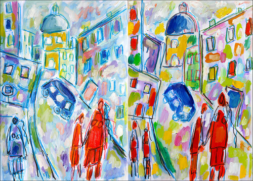 Diptyque morning afternoon von Jean Mirre, Werk auf Papier kaufen auf Singulart