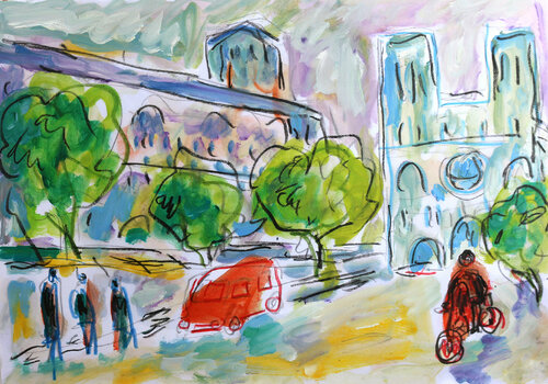 Notre-Dame de Paris par Jean Mirre, Œuvre sur papier en vente sur Singulart