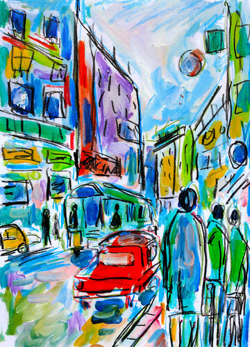 Rue de Paris par Jean Mirre, Œuvre sur papier en vente sur Singulart