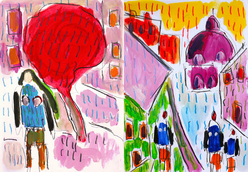 Diptyque Voisine von Jean Mirre, Werk auf Papier kaufen auf Singulart