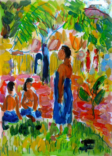 Vahinés d'après Gauguin par Jean Mirre, Œuvre sur papier en vente sur Singulart