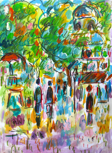Petite place by Jean Mirre, Work on Paper for Sale on Singulart