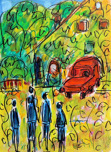 Family unit by Jean Mirre, 紙の作品 for Sale on Singulart