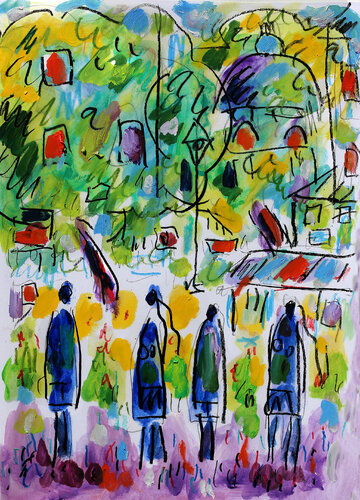 Summer in the city par Jean Mirre, Œuvre sur papier en vente sur Singulart