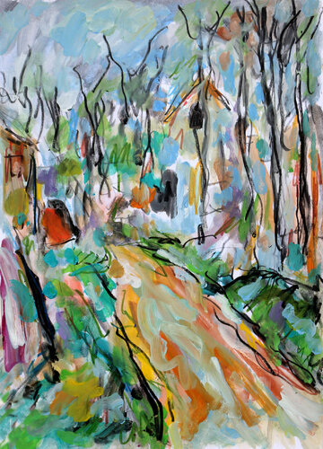 Paysage d'après Cézanne par Jean Mirre, Œuvre sur papier en vente sur Singulart