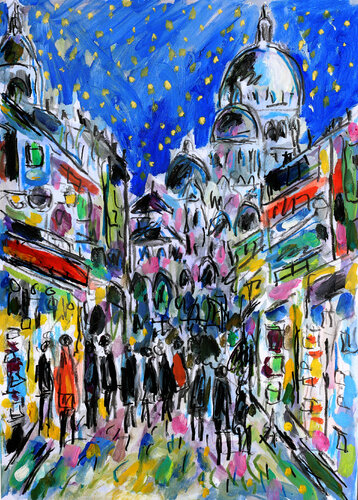 Montmartre la nuit von Jean Mirre, Werk auf Papier kaufen auf Singulart