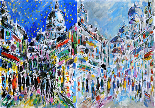 Montmartre jour et nuit von Jean Mirre, Werk auf Papier kaufen auf Singulart