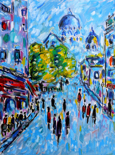 Montmartre s'en passe sur toile van Jean Mirre, Schilderij te koop op Singulart