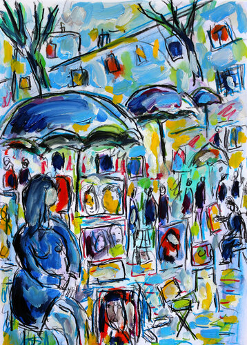 Les peintres de Montmartre von Jean Mirre, Werk auf Papier kaufen auf Singulart