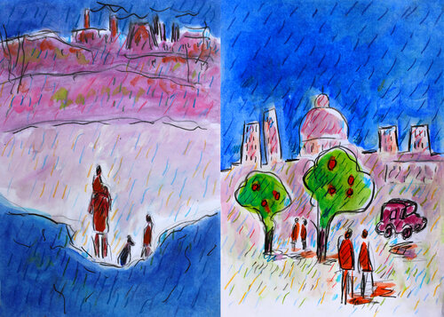 Diptyque Stalker von Jean Mirre, Malerei kaufen auf Singulart