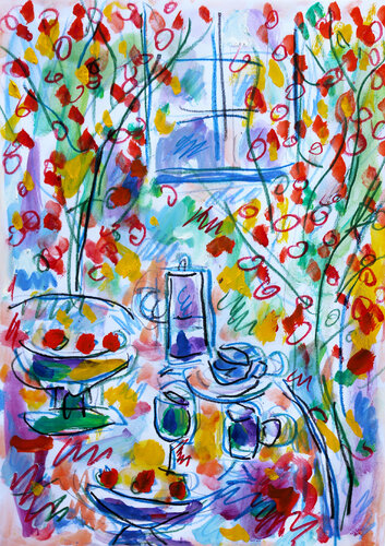 Morning coffee di Jean Mirre, Opera su carta in vendita su Singulart