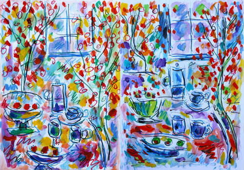 Blue mornings di Jean Mirre, Opera su carta in vendita su Singulart