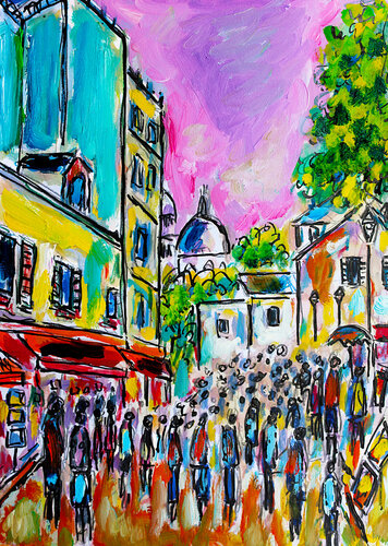 exOrage sur Paris van Jean Mirre, Schilderij te koop op Singulart