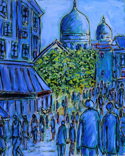 Bleu Montmartre by Jean Mirre, Work on Paper for Sale on Singulart