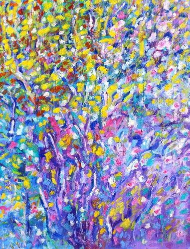 Arbre et ville par Jean Mirre, Peinture en vente sur Singulart