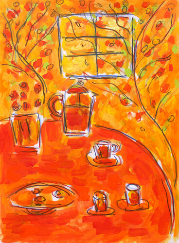 Orange coffee di Jean Mirre, Opera su carta in vendita su Singulart
