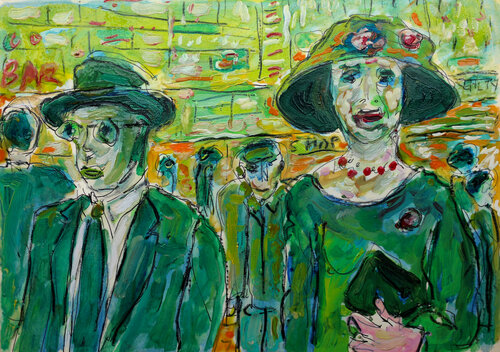 SHOPPING COUPLE von Jean Mirre, Malerei kaufen auf Singulart