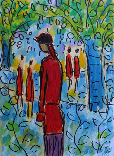 Promeneurs by Jean Mirre, Work on Paper for Sale on Singulart