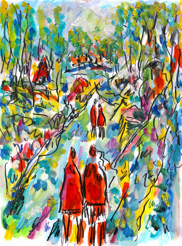 Savoie oil on paper 30 x 21 cm par Jean Mirre, Œuvre sur papier en vente sur Singulart