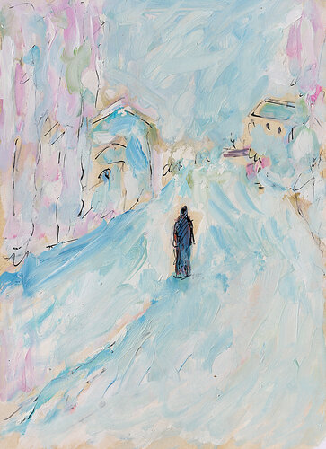 Snow Scene by Jean Mirre, Painting for Sale on Singulart
