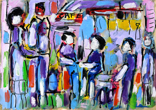 Punk Café par Jean Mirre, Œuvre sur papier en vente sur Singulart