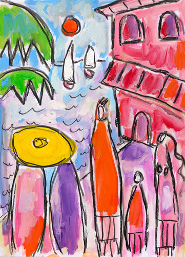 Yellow hat par Jean Mirre, Œuvre sur papier en vente sur Singulart