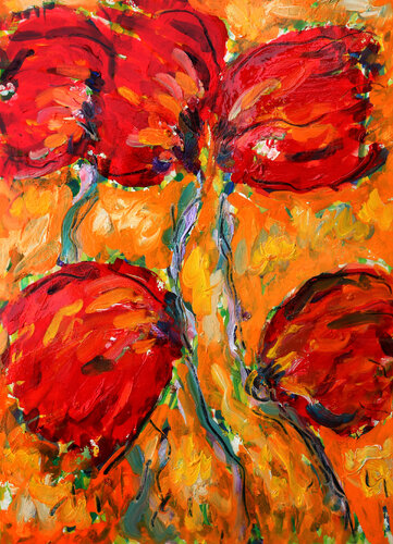 Dahlias di Jean Mirre, Opera su carta in vendita su Singulart