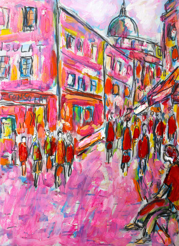 Le Consulat rose by Jean Mirre, Work on Paper for Sale on Singulart