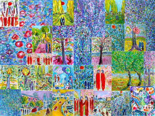 Avril sur un fil van Jean Mirre, Schilderij te koop op Singulart