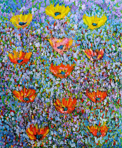 Œillets et lavande SOLD van Jean Mirre, Schilderij te koop op Singulart