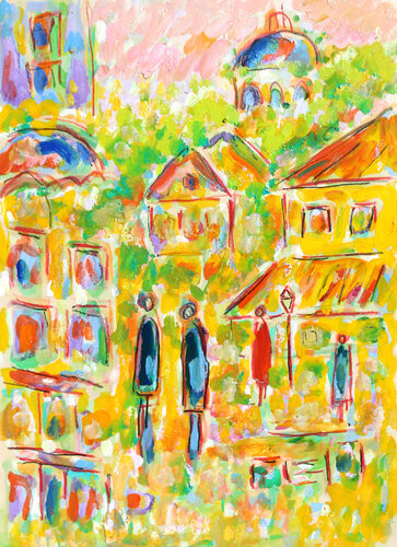 Golden days by Jean Mirre, Work on Paper for Sale on Singulart