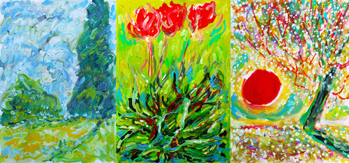 Triptyque Love of Life di Jean Mirre, Opera su carta in vendita su Singulart