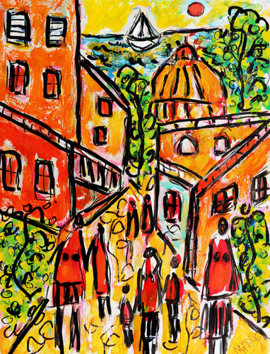 Vacances à San Remo by Jean Mirre, Work on Paper for Sale on Singulart