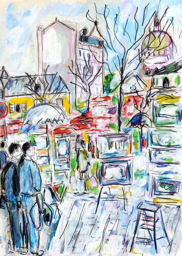 Art market van Jean Mirre, Werk op papier te koop op Singulart
