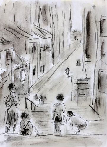 exLes enfants de Ménilmontant van Jean Mirre, Werk op papier te koop op Singulart