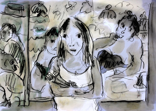 Portrait d'Anna Mazzotta van Jean Mirre, Werk op papier te koop op Singulart