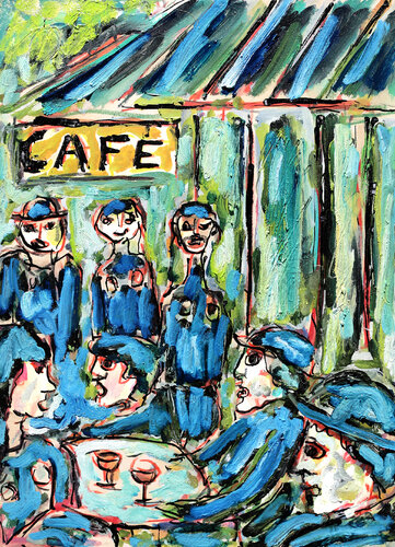 Aux Deux Magots van Jean Mirre, Werk op papier te koop op Singulart