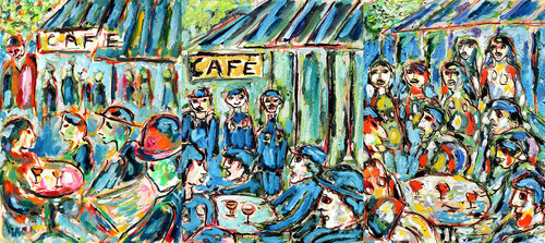 Cafés parisiens von Jean Mirre, Werk auf Papier kaufen auf Singulart
