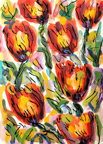 Ballet de tulipes von Jean Mirre, Malerei kaufen auf Singulart