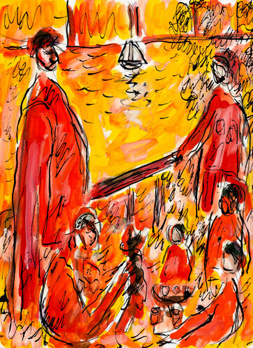 D'après le déjeuner des canotiers de Renoir par Jean Mirre, Peinture en vente sur Singulart