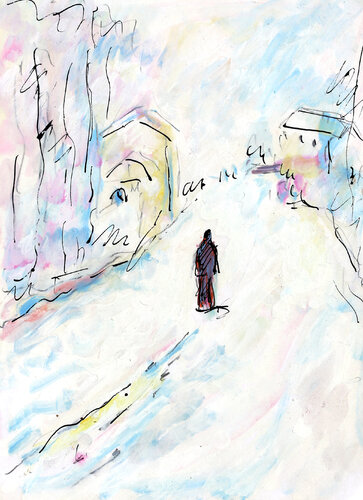 Sous la neige par Jean Mirre, Peinture en vente sur Singulart