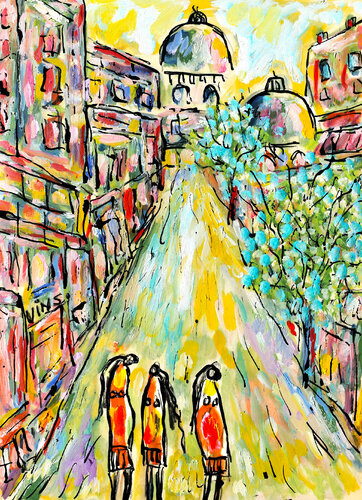 Collégiennes par Jean Mirre, Peinture en vente sur Singulart