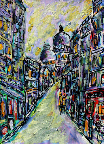 exRue des Martyrs van Jean Mirre, Schilderij te koop op Singulart
