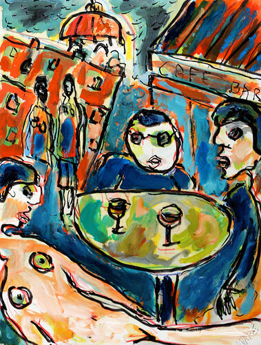 Paris de Sartre by Jean Mirre, Painting for Sale on Singulart