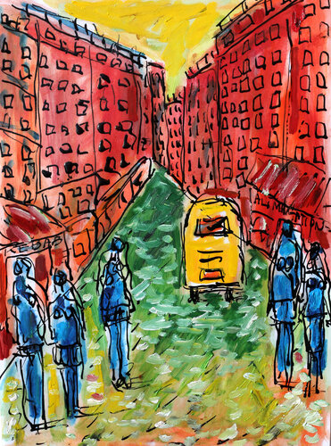 Camion jaune  SOLD van Jean Mirre, Schilderij te koop op Singulart