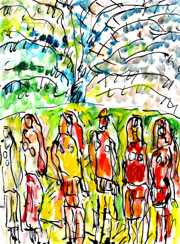 exDéfilé van Jean Mirre, Schilderij te koop op Singulart