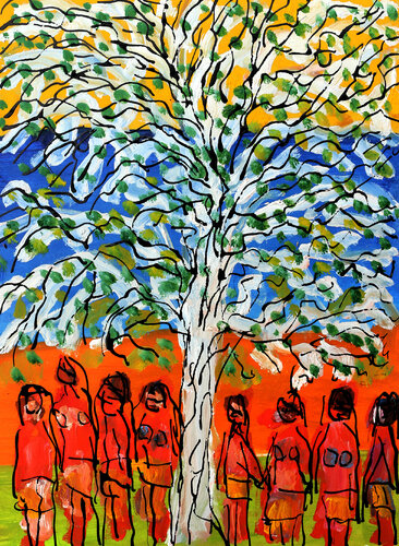 Arbre à palabres par Jean Mirre, Peinture en vente sur Singulart