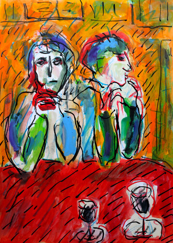 exSaltimbanques (d'après Picasso) van Jean Mirre, Schilderij te koop op Singulart