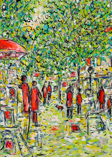 exLe coin des artistes van Jean Mirre, Schilderij te koop op Singulart